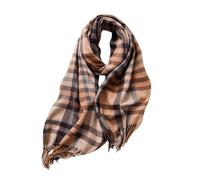 srdmuph Schal für Damen, Winter, Herbst, Kaschmir-Gefühl, mehrfarbig, kariert, modisch, lange Schals, kariert, weich, warm, Braun, Large