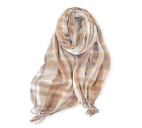 srdmuph Schal für Damen, Winter, Herbst, Kaschmir-Gefühl, mehrfarbig, kariert, modisch, lange Schals, kariert, weich, warm, Khaki, Large