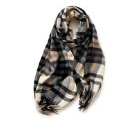 srdmuph Schal für Damen, Winter, Herbst, Kaschmir-Gefühl, mehrfarbig, kariert, modisch, lange Schals, kariert, weich, warm, Schwarz, Large