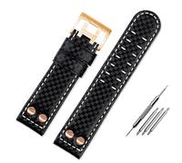 SRDRK 22mm Carbon Fiber Echtes Leder Schweiß Beweis Ersatz Armband Band Männer Uhr Zubehör Für Hamilton Khaki Field Uhr(Black rose)