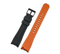 SRDRK Doppelte Farbe für Rolex Citizen Seiko Silicon -Gurt Männer Uhr Accessoires Arc Mundbandband Armband Uhrengürtel 20mm 22mm Uhrenbandbänder(Black orange black,20mm)