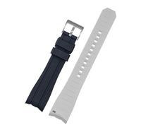 SRDRK Doppelte Farbe für Rolex Citizen Seiko Silicon -Gurt Männer Uhr Accessoires Arc Mundbandband Armband Uhrengürtel 20mm 22mm Uhrenbandbänder(Black White silver,22mm)