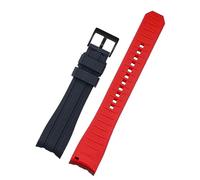 SRDRK Doppelte Farbe für Rolex Citizen Seiko Silicon -Gurt Männer Uhr Accessoires Arc Mundbandband Armband Uhrengürtel 20mm 22mm Uhrenbandbänder(Black red black,22mm)
