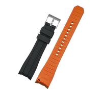 SRDRK Doppelte Farbe für Rolex Citizen Seiko Silicon -Gurt Männer Uhr Accessoires Arc Mundbandband Armband Uhrengürtel 20mm 22mm Uhrenbandbänder(Black orange silver,20mm)
