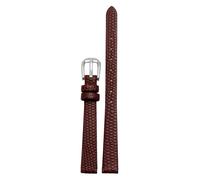 SRDRK Echtes Lederarmband Damenarmband 6mm 8mm 10mm 12mm Eidechsenleder Uhrenarmband kleine Armbanduhren Gürtel Dornschließe(Brown silver buckle,8mm)
