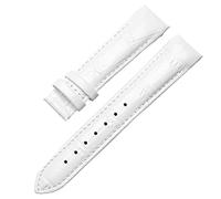 SRDRK Echtes Lederarmband für Tissot T035 Armband Damen-Armband mit gebogenem Ende, 18 mm, modisches Armband(Whitre no clasp)
