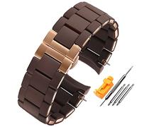 SRDRK Gummi-Armband, Silikon-Armband, roségoldene Schnalle, für Armani AR5905, AR5906, AR5919, AR5920, 20, 23 mm Uhrenarmband, 20mm, Azetat, Kein Edelstein