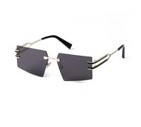 SRGDRR 2024 Einzigartige große quadratische randlose Sonnenbrille für Damen, Retro-Metall, rahmenlose Sonnenbrille, trendige Herren-Sonnenbrille, UV400, C1, 138 x 143 x 44 mm