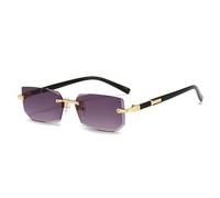 SRGDRR Modische randlose Sonnenbrille für Herren und Damen, beliebte rahmenlose Sonnenbrille für Herren und Damen, klassisch, quadratisch, Grau, 135 x 125 x 33 mm
