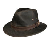 Stetson Sri Lanka Traveller Stoffhut Sonnenhut Travellerhut Baumwollhut Sonnenschutz-Hut Herren - mit Lederband, Lederband Frühling-Sommer Herbst-Winter - S (54-55 cm) Dunkelbraun