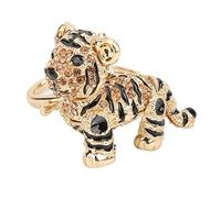 Srliya Kristall-Schlüsselanhänger „Kleiner Tiger“, Robuster Auto-Schlüsselanhänger für Mädchen und Mütter, Handgefertigt, Zinklegierung, 5,1 X 4,1 Cm (Sekt)