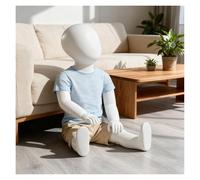 SRNSAEB Kind Schaufensterpuppe Gesichtsloser Kleiderständer-Mannequin für Schneiderei/Bekleidungsgeschäft, Ganzkörper-Kleiderpuppe für Kinder mit Metallfuß, Abnehmbarer Präsentationskörper(Style 1)