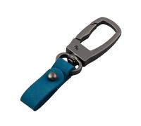 SRTMIRJJ Schlüsselanhänger Auto für Skoda Citigo/Enyaq/Fabia/Kamiq/Kodiaq, Leder Autoschlüssel mit Alloy Ring, Personalisierter Schlüsselanhänger für Männer und Frauen,Blue