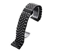 SRTYDCUR 12/13/14/16/17/18/19/20/21/22mm Uhrenarmband Edelstahl Universal Uhrenarmband Butterfly Schnalle Arc Interface Strap for Männer(Black,12mm)