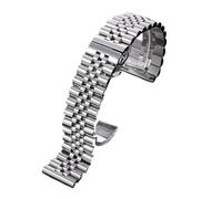 SRTYDCUR 12/13/14/16/17/18/19/20/21/22mm Uhrenarmband Edelstahl Universal Uhrenarmband Butterfly Schnalle Arc Interface Strap for Männer(Silver,21mm)