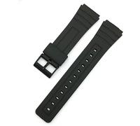 SRTYDCUR 12/14/16/18/20/22mm Silikon Gummi Strap Kompatibel Mit Casio W800H A158/168 AE1200/1300 F91W F84 Armband Männer Frauen Zubehör(Black-black,16mm)