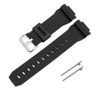 SRTYDCUR 16 mm Schnellverschluss-Uhrenarmband, kompatibel mit Casio G-SHOCK GM GA 2100 GA5600 6900, Herren, modifiziertes Gummi-Canvas-Armband, blaues Uhrenzubehör(Black Silver)