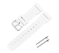 SRTYDCUR 16 mm Schnellverschluss-Uhrenarmband, kompatibel mit Casio G-SHOCK GM GA 2100 GA5600 6900, Herren, modifiziertes Gummi-Canvas-Armband, blaues Uhrenzubehör(White Silver)