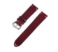 SRTYDCUR 18/19/20/21/22/24 mm handgefertigtes Uhrenarmband, Vintage-Ölwachs, Rindsleder, Armband, Blau, Rot, Grün, Schnellverschluss, for Männer und Frauen(Red,20mm)