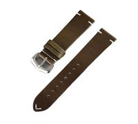 SRTYDCUR 18/19/20/21/22/24 mm handgefertigtes Uhrenarmband, Vintage-Ölwachs, Rindsleder, Armband, Blau, Rot, Grün, Schnellverschluss, for Männer und Frauen(Green,19mm)