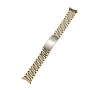 SRTYDCUR 18 mm, 19, 20, hohle, gebogene Endperlen, kompatibel mit dem Uhrenarmband von Rice for Vintage, der Omega-a Sea-Master-Uhr(Gold Silver,18mm)
