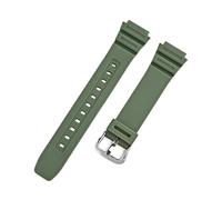 SRTYDCUR 18 mm Kautschukarmband, kompatibel mit Casio G-SHOCK AQ-S810W AE-1200 W-216H W-735H SGW-400 MRW-200H, Herren-Universal-Harz-Ersatzarmband(Army green silver)