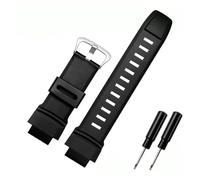 SRTYDCUR 18 mm Silikon-Uhrenarmband, kompatibel mit Casio G-Shock-Uhrenarmband Protrek PRG-500 510 550 250 PRG-260 270 500 PRW-3500 2500 5100 Uhrenarmbänder(Black silver)