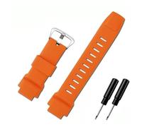 SRTYDCUR 18 mm Silikon-Uhrenarmband, kompatibel mit Casio G-Shock-Uhrenarmband Protrek PRG-500 510 550 250 PRG-260 270 500 PRW-3500 2500 5100 Uhrenarmbänder(Orange silver)