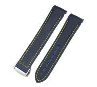 SRTYDCUR 19 mm, 20, 21, 22, Nylon-Gummi-Verbundarmband, kompatibel mit Omega, Seamaster, Rolex, Submarine, Hydroconquest, zweifarbiges Uhrenarmband(Blue yellow,19MM_GOLDEN BUCKLE)