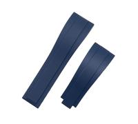 SRTYDCUR 20/21 mm Uhrenarmband aus weichem Naturkautschuk, kompatibel mit Rolex-Armband GMT Daytona Submariner YachtMaster Armband Faltschließe(Blue,21mm No Mark Buckle,M)