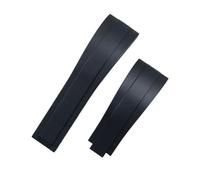 SRTYDCUR 20/21 mm Uhrenarmband aus weichem Naturkautschuk, kompatibel mit Rolex-Armband GMT Daytona Submariner YachtMaster Armband Faltschließe(Black,21mm Crown Buckle,XXXL)