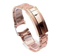 SRTYDCUR 20 21 mm Uhrenarmband kompatibel mit Rolex SUBMARINER EXPLORER DAYTONA GMT Yacht-Master Edelstahl-Uhrenarmbandkette(Rose Gold,21mm)