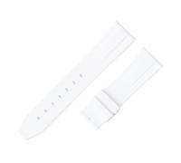 SRTYDCUR 20 mm 21 22 23 weiches FKM-Fluorkautschuk-Uhrenarmband, kompatibel mit Blancpain-Armband Fifty Fathoms Armband 5000 5015 5008B Zubehör(White,22-20mm,Shiny Silv Buckle)
