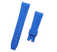SRTYDCUR 21 mm Uhrenarmband mit gebogenem Ende, weiches Tauch-FKM-Fluorkautschuk, Zubehör, kompatibel Rolex-Armband for 41 Submariner Explorer 216570-Gurt(Blue,Gold Pin Buckle)