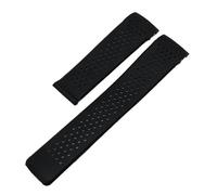 SRTYDCUR 22 mm 24 Uhrenarmbänder aus Naturkautschuk, kompatibel mit TAG HEUER GRAND CARRERA Armband, wasserdichtes Sportarmband, weiches Silikonarmband(Black-no buckle,24mm)