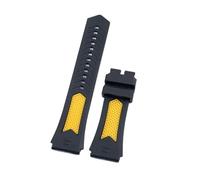 SRTYDCUR 22 mm atmungsaktives, zweifarbiges Gummi-Universalarmband, kompatibel mit TAG-Armband, Uhrenarmband, Dornschließe(Yellow,Black Buckle)