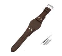 SRTYDCUR 22 mm Echtlederarmband kompatibel mit Fossil CH2592 CH2564 CH2565 CH2891CH3051 Armband Herren-Tablettband mit Nietenstil(Brown-Silver Buckle)