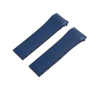 SRTYDCUR 22 mm Uhrenarmband aus Gummi und Silikon, Faltschließe, kompatibel mit Mido-Armband der Ocean Star Calibre 80-Serie(Blue,Silver buckle)