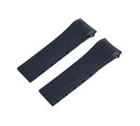 SRTYDCUR 22 mm Uhrenarmband aus Gummi und Silikon, Faltschließe, kompatibel mit Mido-Armband der Ocean Star Calibre 80-Serie(Black,Without buckle)