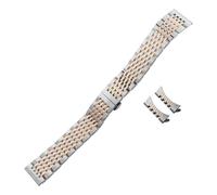 SRTYDCUR 316L Edelstahl-Uhrenarmband, kompatibel mit Omega, Tudor, Tag Heuer, Silber-Roségold-Armbänder, Uhrenarmband(Silver Rosegold,18mm)