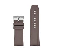 SRTYDCUR Antihaft-Asche-Fluorkautschukband, kompatibel mit Tudor Special 20 mm Arc Curved End FKM-Uhrenarmband, Herren-Sportarmband-Zubehör(Dark brown)
