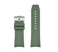SRTYDCUR Antihaft-Asche-Fluorkautschukband, kompatibel mit Tudor Special 20 mm Arc Curved End FKM-Uhrenarmband, Herren-Sportarmband-Zubehör(Green)
