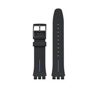 SRTYDCUR Armband 16 mm 17 19 20 for Swatch-Uhren, Herren- und Damenuhren, weiches Silikon, Sportarmband, Zubehör, kompatibel mit SWATCH(Black blue,19mm)