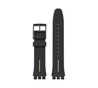 SRTYDCUR Armband 16 mm 17 19 20 for Swatch-Uhren, Herren- und Damenuhren, weiches Silikon, Sportarmband, Zubehör, kompatibel mit SWATCH(Black gold,17mm)