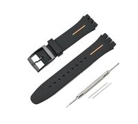 SRTYDCUR Armband 16 mm 17 19 20 for Swatch-Uhren, Herren- und Damenuhren, weiches Silikon, Sportarmband, Zubehör, kompatibel mit SWATCH(Black orange tool,17mm)