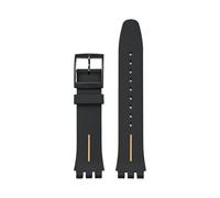 SRTYDCUR Armband 16 mm 17 19 20 for Swatch-Uhren, Herren- und Damenuhren, weiches Silikon, Sportarmband, Zubehör, kompatibel mit SWATCH(Black orange,16mm)