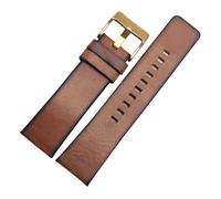 SRTYDCUR Authentisches Lederarmband, kompatibel mit DZ 1399 DZ4280 DZ4290, 22 mm, 24, 28, Diesel-Uhrenarmband(Brown-Gold Buckle,26mm)