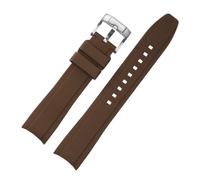 SRTYDCUR Band kompatibel mit Omega X, Swatch, Armband Seamaster 300, Citizen, Herren- und Damenarmband aus Gummi Silikon gebogenem Ende(Brown,20mm)