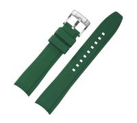 SRTYDCUR Band kompatibel mit Omega X, Swatch, Armband Seamaster 300, Citizen, Herren- und Damenarmband aus Gummi Silikon gebogenem Ende(Green,20mm)