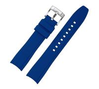 SRTYDCUR Band kompatibel mit Omega X, Swatch, Armband Seamaster 300, Citizen, Herren- und Damenarmband aus Gummi Silikon gebogenem Ende(Blue,22mm)